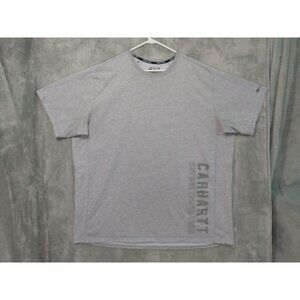 Carhartt Shirt Mens 3XLT Gray Force Relaxed Fit Short Sleeve Crew Neck Graphic